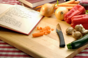 Cutting Board and Vegetables