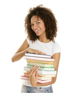 Teen with Text Books