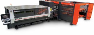 Picture of the Amada 9k Fiber Laser with automatic sheet metal loader.