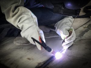 Metalworking Solutions TIG Welder at work.