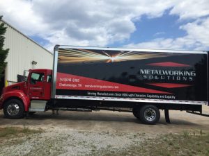 The graphics on the side of Metalworking Solutions Box Truck look awesome!